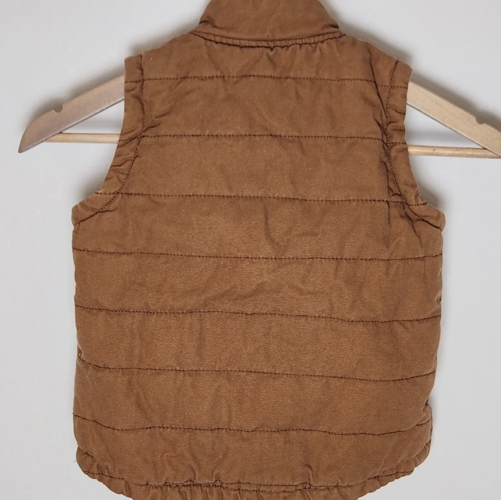 UNIONBAY Brown Quilted Kids Vest Flannel Lined